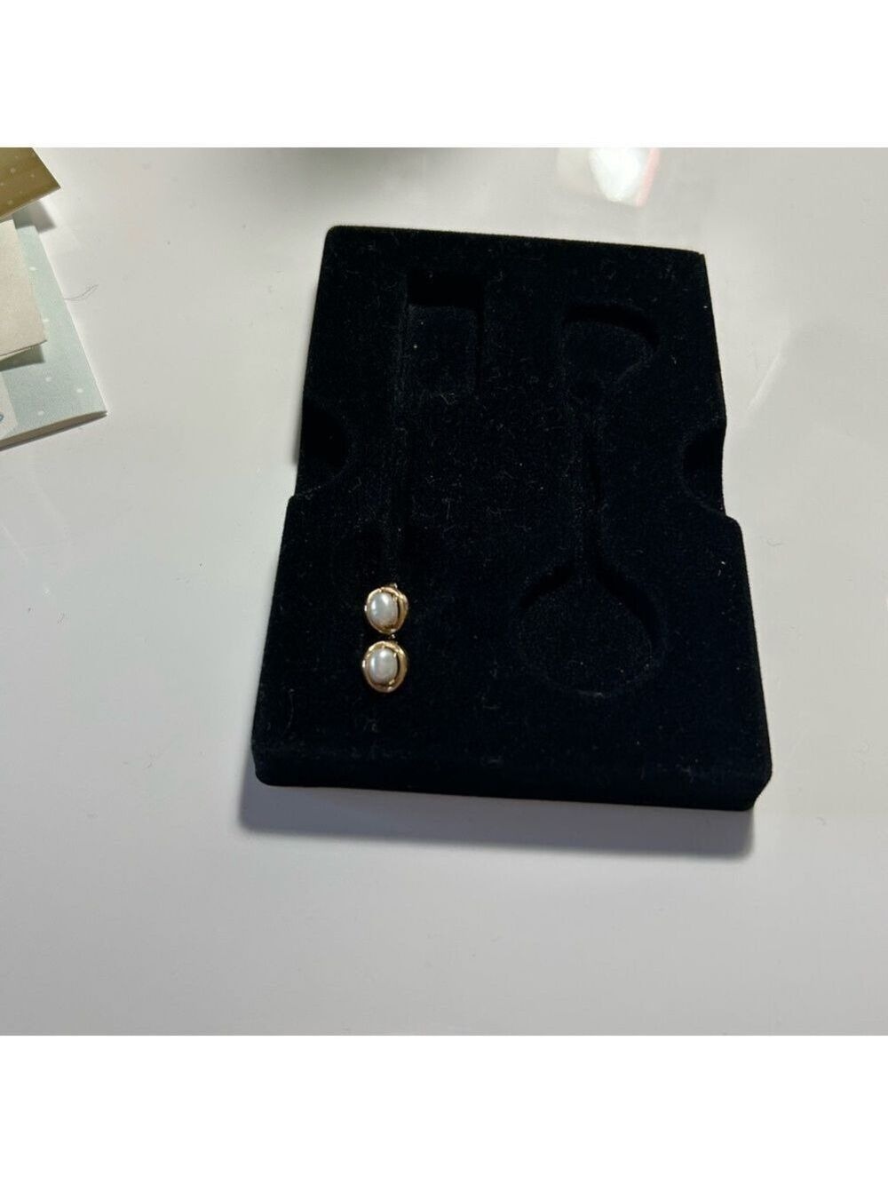 Elegant 14 k yellow Gold and Pearl Earrings from Italy
